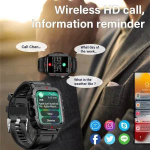 LAXASFIT 2025 New Smart Watch Men's Outdoor Watch 1.85 inch Voice Assistant Bluetooth Call with LED Flashlight Smart Watch