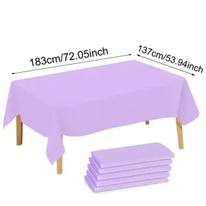 1/5 Pcs Multi Solid Color Disposable Plastic Tablecloth 137×183cm Rectangle Table Cover for Birthday Wedding Events Party Decor