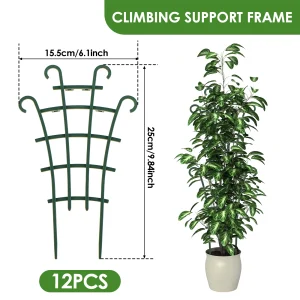 12Pcs Garden Growing Plant Climbing Trellis Potted Vegetable Trellis Reusable Vegetable Support Stake Decorative Plant Pot Cages