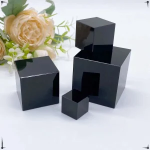 50MM Natural Black Obsidian Cube Crystal Quartz Crystals Stone Polished Specimen Minerals Reiki Healing Stones Home Decor Gift