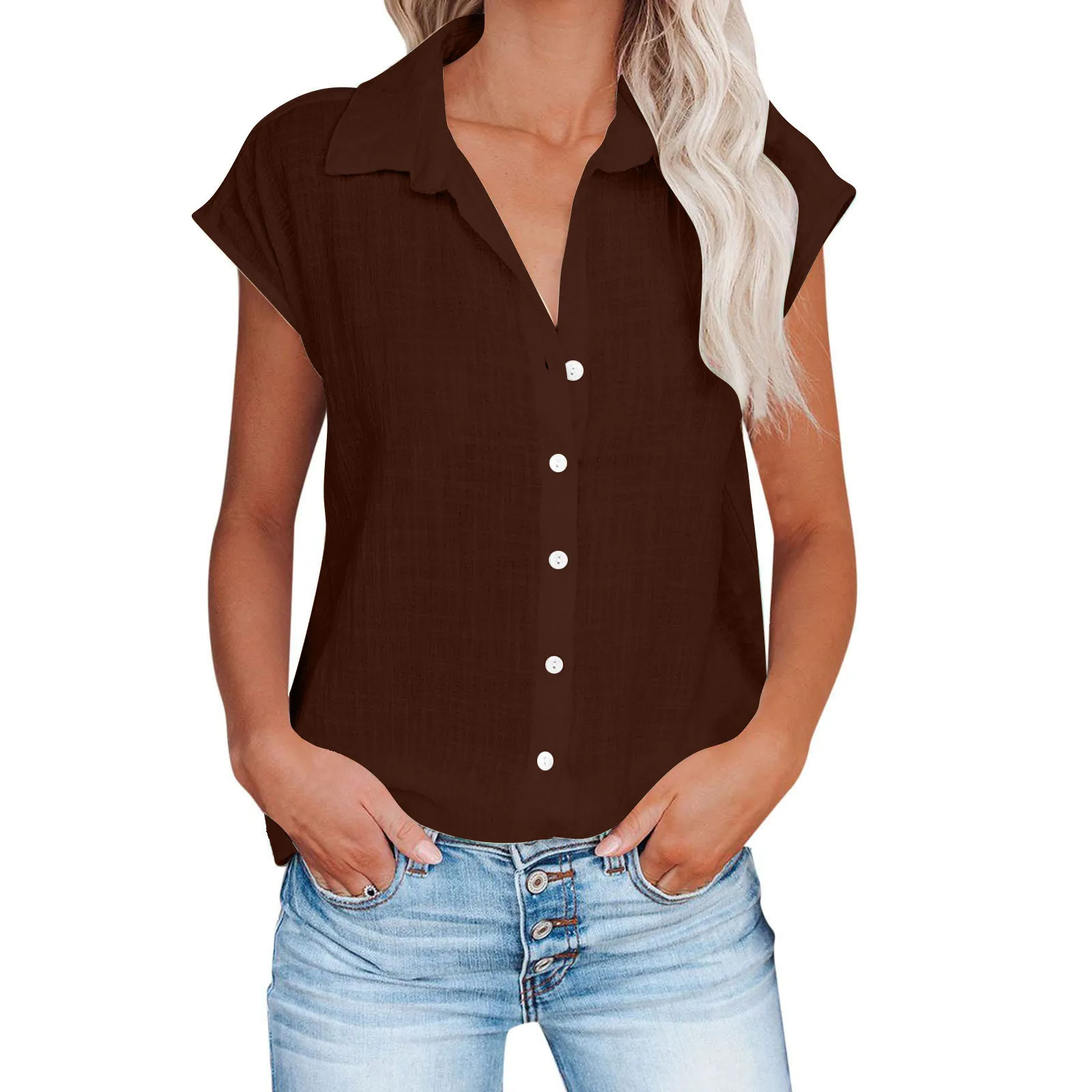 Summer Solid Cotton Linen Shirt Women's Clothing Casual Short Sleeve Tops Tee Ladies T-Shirts Blusas Thin Loose T Shirt Woman - Image 19