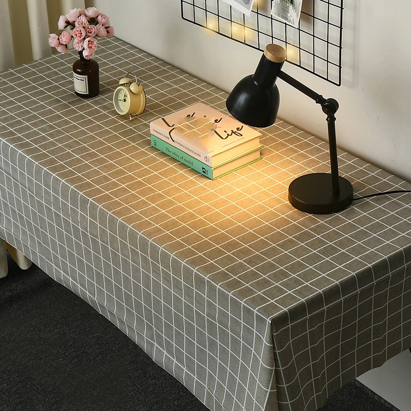 Simple checkered tablecloth, waterproof and oil-resistant tablecloth, home living room coffee table, placemat and tablecloth - Image 3
