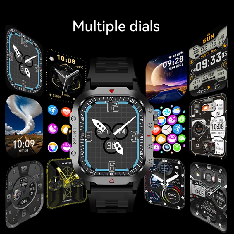 Bluetooth Call Smartwatch Electronics Military Smart Watch Digital Fitness Clock Watches Gift for Man Woman iOS Android 2025 New - الصورة 4