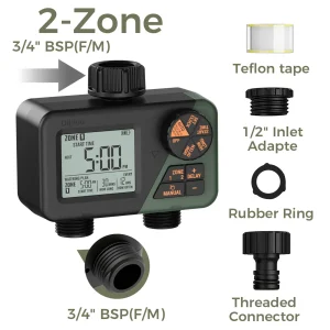 Diivoo Garden Water Timer 3 Zone Programmable Automatic Irrigation Timer with Rain Delay Manual/Auto Mode Watering for Lawn Yard