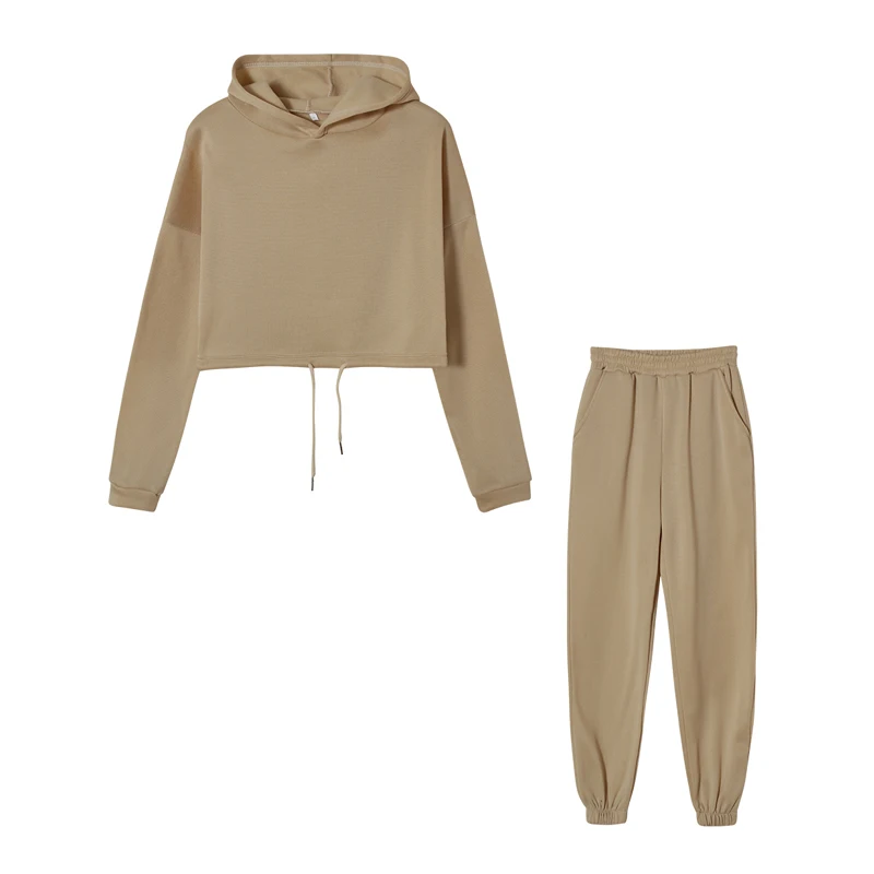Fashion Trend Women's Wear, Long-sleeved Sports Casual Suit Waist Two-piece Set - الصورة 8