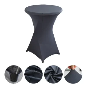Creative Simple Style Solid Color Polyester Round Banquet Elastic Table Set Hotel Wedding Decoration Cocktail Bar Table Set