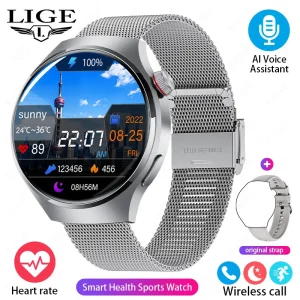 LIGE New GPS Smart Watches Outdoor Sports Fitness Smartwatch Heart Rate Monitori Bracelet Voice Assistant Bluetooth Call Watches