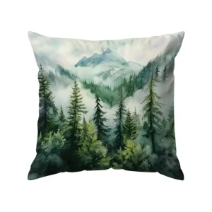 Home Decor Misty Forest And Mountain Pattern Pillowcase Pattern Cushion Cover Suitable For Sofa Bedroom Car Pillow Cover