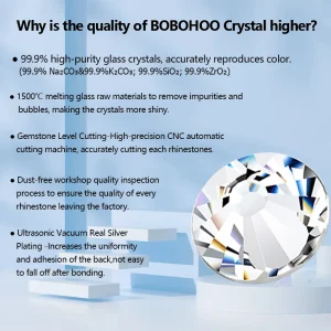 BOBOHOO Multi-color SS6-SS30 Glass Crystal Hot Fix Rhinestones Flatback Iron On Stone For DIY Nail Art Fabric Clothes Decoration
