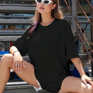 2026 Spring Summer Women's Casual T-shirts High Quality 100% Cotton Soft O-neck Tees Female Home Outdoor Comfort Pure Color Tops