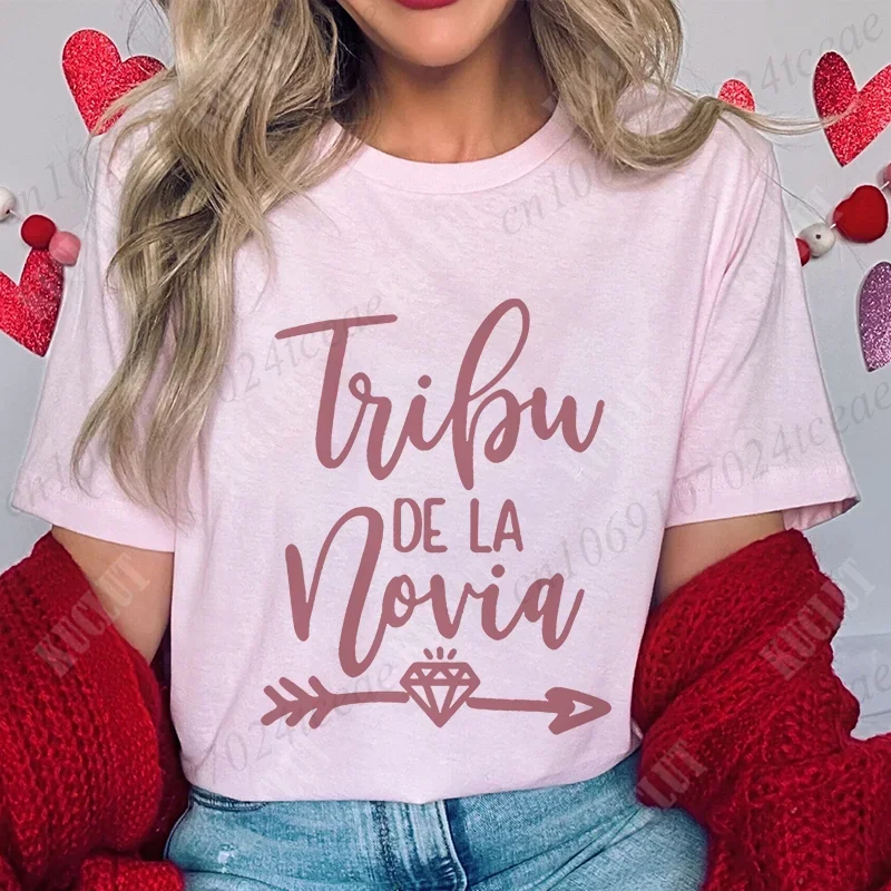 Spanish Team Bride Tribe T-shirt Girls Single Farewell Bachelorette Party Shirt Bridal Shower Wedding Party Tops Women Clothing - الصورة 3
