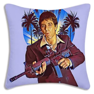 Hot Classic Movie Scarfaces Pillow Covers Cartoon Sofa Decorative Home Double-sided Printing Short Plush Cute Cushion Cover