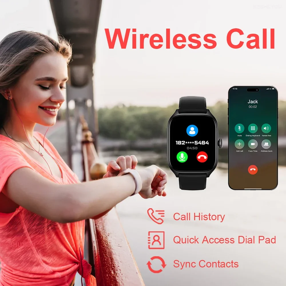 KESHUYOU H9 2025 Smart Watch 2.01-inch HD Display Receive Make Calls Message Preview Sport Mode Weather Forecast Smart Watch - Image 3