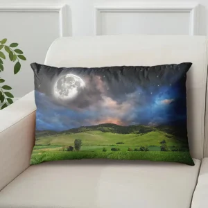 Internet-Famous Moon Pillow with Starry Night Scene, Single-Sided with Core, Pillowcase, Cushion Cover