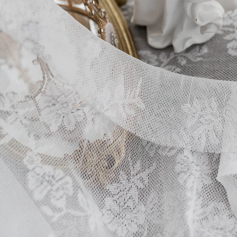 White Lace Tablecloth Vintage Embroidered Reception Table Cloth Decor Party Valentine's Day Tablecloth Rustic Wedding cover - Image 5