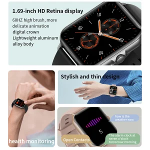 2025 Digital Smartwatch Sports Fitness Men's Women Smart Watch Waterproof Wrist Watches for Ladies Kids Child Android IOS Phones