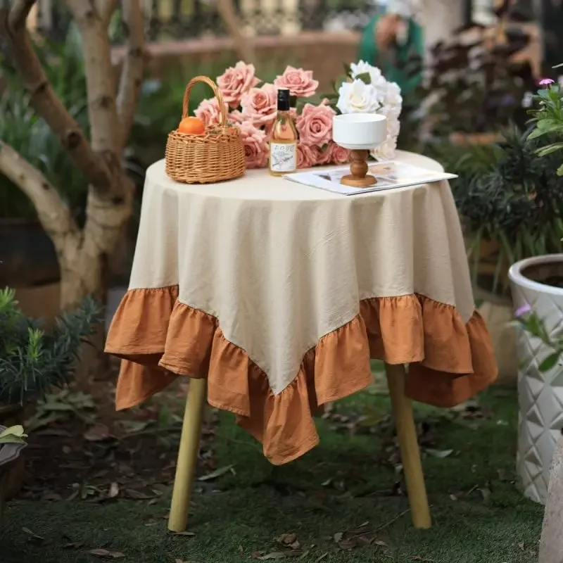 100% Cotton Round Table Cloth Washable Vintage Ruffle Tablecloth For Wedding Party Dining Banquet Decor Living Room Table Cloth - Image 15