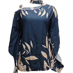 Casual Loose Women's Blouse Fashion Batwing Sleeve Print O-neck Shirts Top 2024 Spring Summer Office Lady Blouses Elegant Tops