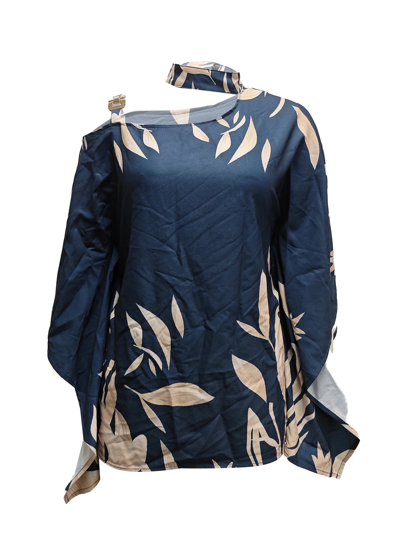 Casual Loose Women's Blouse Fashion Batwing Sleeve Print O-neck Shirts Top 2024 Spring Summer Office Lady Blouses Elegant Tops - Image 2