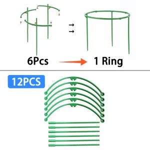 Plant Support Stakes Semicircle Trellis for Potted Plants Bonsai Vine Flower Support Fixed Rod Clips Gardening Tools 6-36Pcs