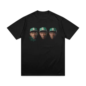Tyler The Creator Head Pattern T-shirt Summer Women's Short Sleeved T-shirt Retro Hip Hop Rap Singer Cactus Jack T-shirt Y2k Top
