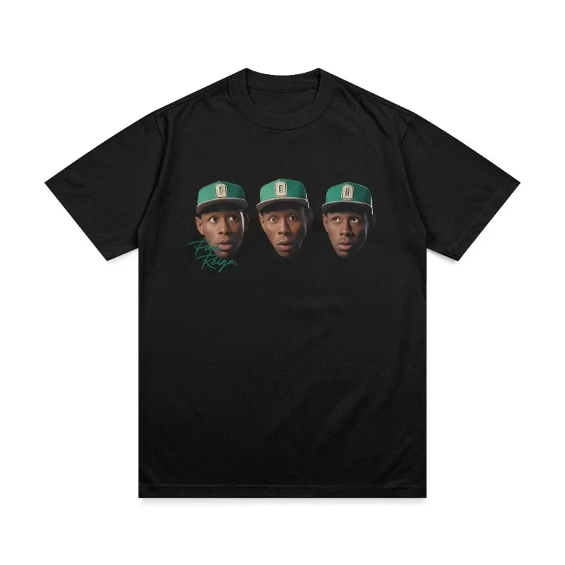 Tyler The Creator Head Pattern T-shirt Summer Women's Short Sleeved T-shirt Retro Hip Hop Rap Singer Cactus Jack T-shirt Y2k Top - Image 3