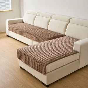 Flannel Sofa Cushion General Non-Slip Thickened Warm Living Room Sofa Backrest Cover Plush Plaid Seat Cushion Sofa Armrest Towel