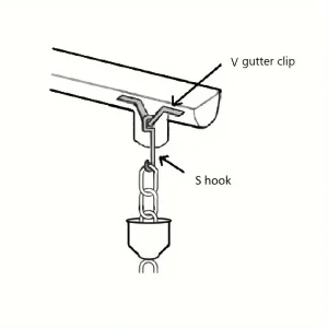 Rain Chain Hook Installer,Standard Installation Kit for Gutter Downspout, Metal Garden Decor, Outdoor Yard & Lawn Accessory