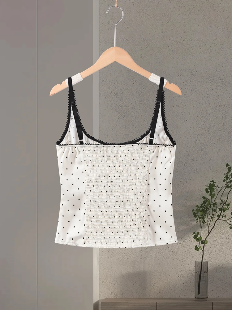 Sexy Polka Dot Sling Tops Women Backless Sleeveless Contrast Fitted Top Female 2026 Spring New Chic Fashion Streetwears Lady - Image 6