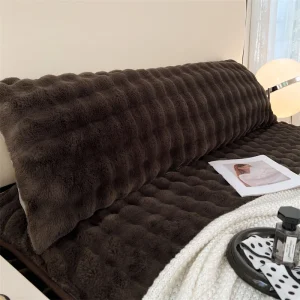 1pc Solid-color Plush Pillow Long Pillowcase, Decorative Pillowcase (without Core), Soft and Comfortable Fabric