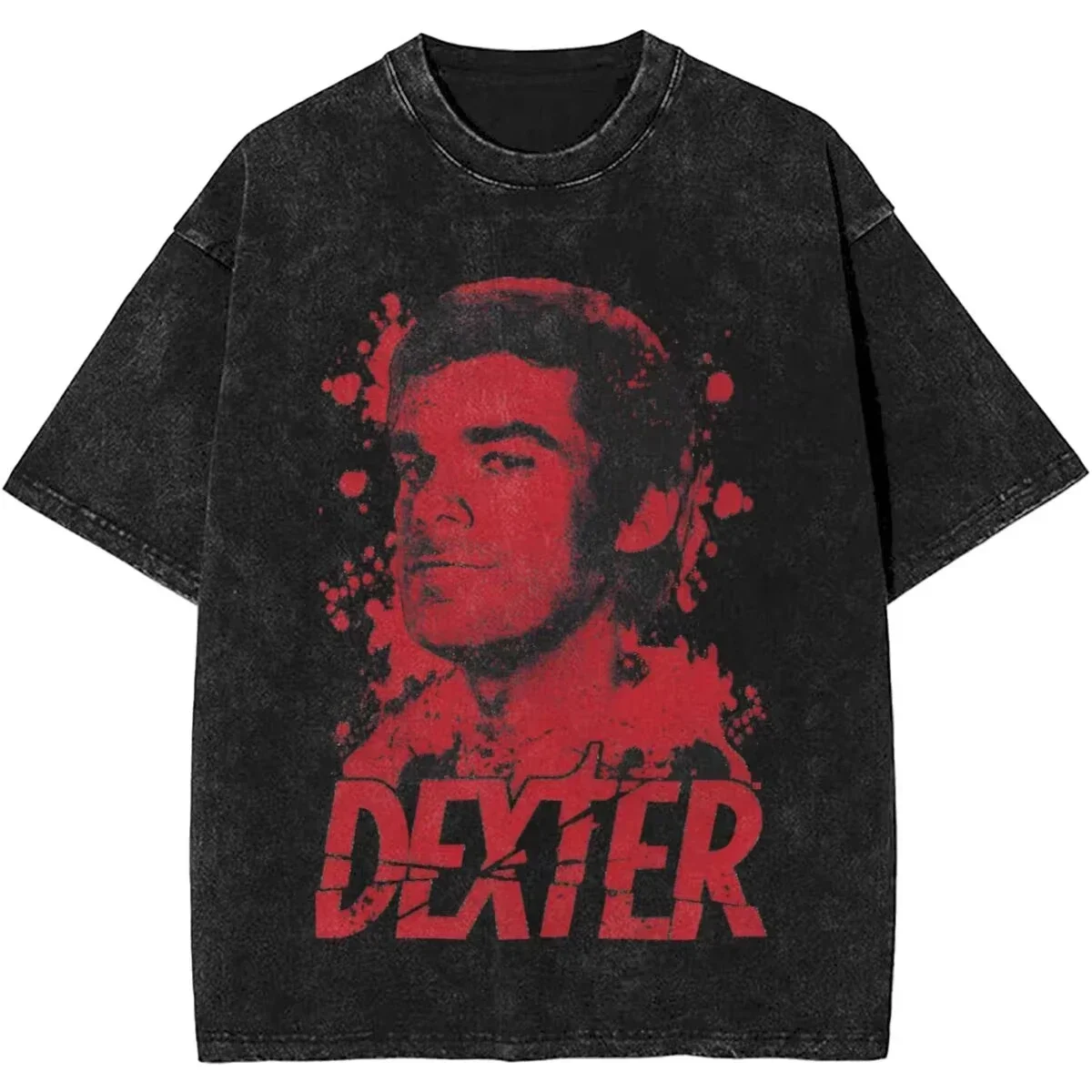 New Dexter Morgan Edition Middle Finger Retro Trendy Vintage Washed T-Shirt Summer Y2K Tops Cotton Men Women Tees Short Sleeve - Image 2