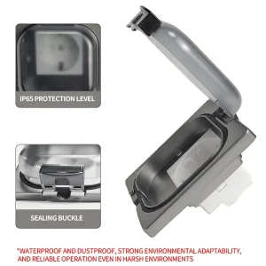 IP65 Waterproof Outdoor Socket, 16A High Power Wall Plate, 250V US/Thai Style 10A Receptacle, Bathroom & Weatherproof Electrical