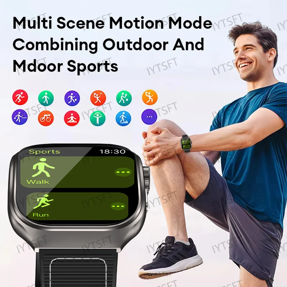 LAXASFIT 2.01 Inch Curved Screen Men's Smart Watch Bluetooth 5.3 HD Call Multiple Sports Modes Woman Smart Watch Holiday gifts - الصورة 3
