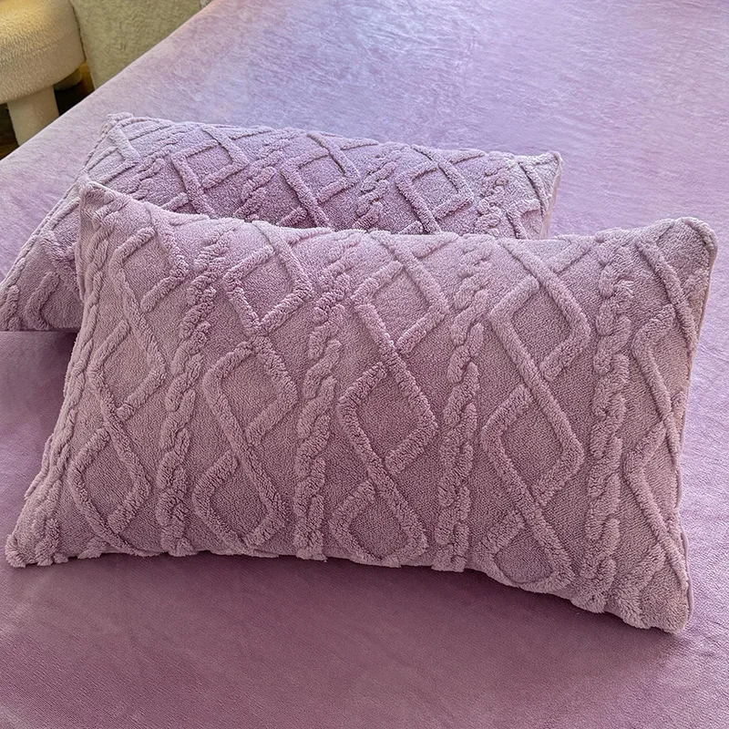 1pcs 2pcs Pillowcase Velvet Pillow Cover 48x74cm Pillowslip Rectangle Cushion Cover Warm Pillow Case Fundas De Almohada - Image 3