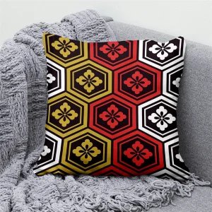Lucky Cat Japanese Style Sofa Bed Decorative Pillow Cover Home Decor Mount Fuji Art Cushion