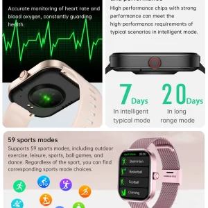 2026 New Smart Watches Women Full Touch Screen Bluetooth Call Waterproof Sport Fitness Tracker Lady Watches Smartwatch For Men