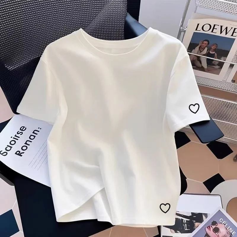 Summer New Womens T-shirts Cotton Printing Casual O-Neck Short Sleeve Outdoor Sports Jogging Woman Clothes 2026 Daily Tees Tops - Image 2