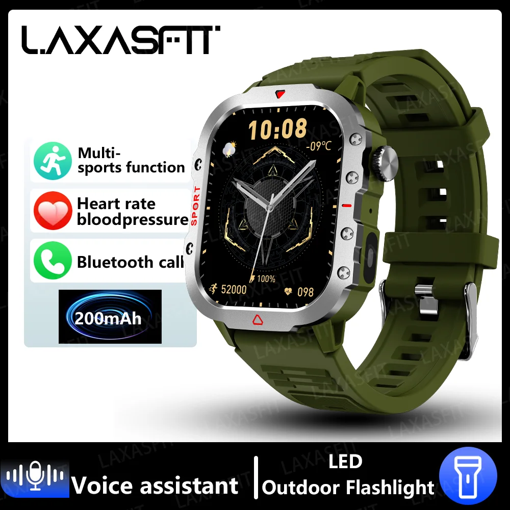 LAXASFIT 2024 New 1.71-inch Bluetooth Voice Call smartwatch Heart Rate Monitor LED Flashlight Outdoor Sports Fitness Smart Watch - Image 10