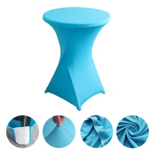 Creative Simple Style Solid Color Polyester Round Banquet Elastic Table Set Hotel Wedding Decoration Cocktail Bar Table Set