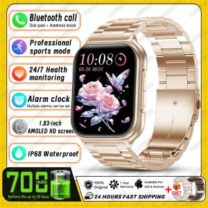 New Bip 6 Pro Smartwatch Women IP68 Waterproof Outdoor Sports Fitness Track Heart Rate GPS Track Bluetooth Call Smartwatches Men