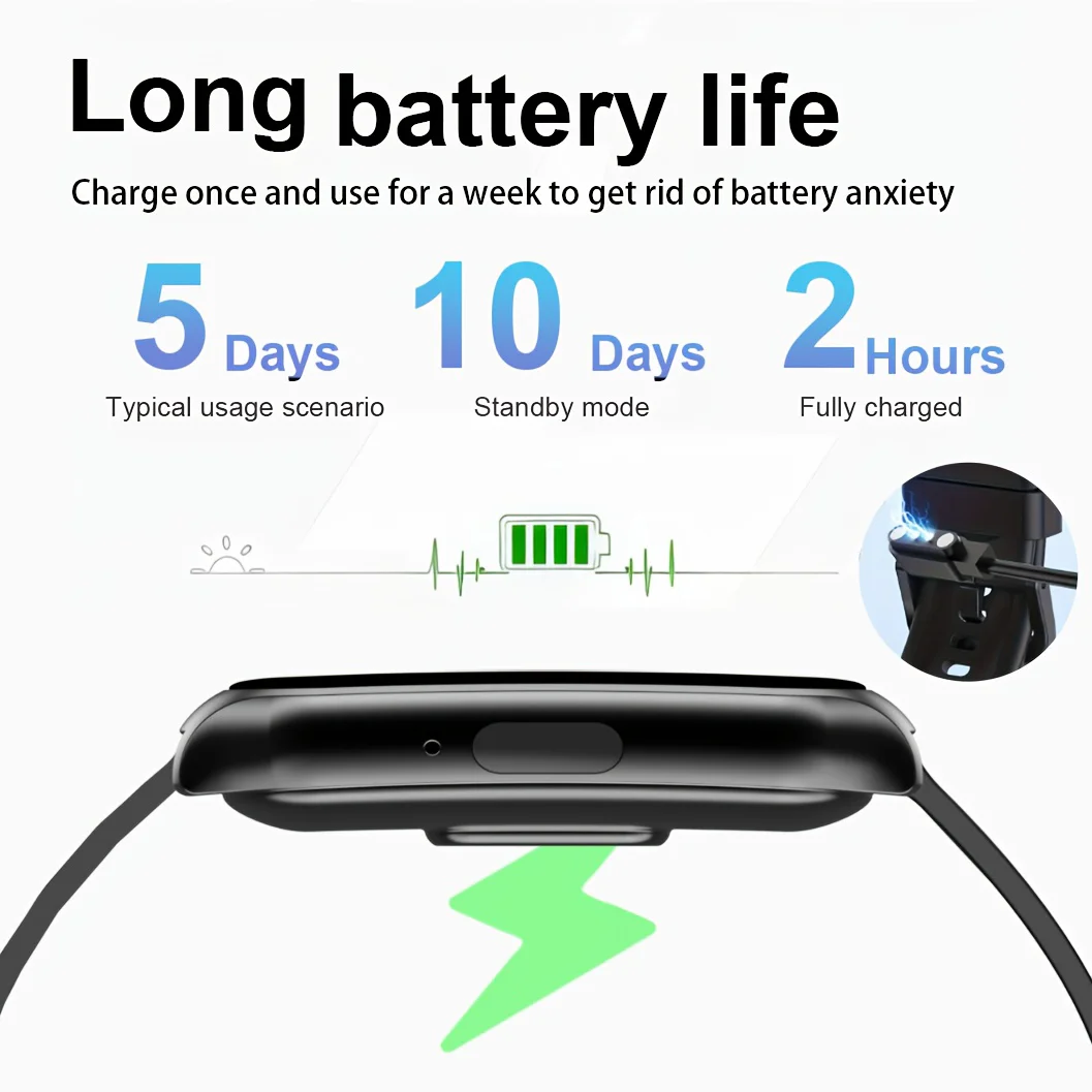 LAXASFIT Smart Watch Women Men Bluetooth Connection Cell Phone Music Fitness Sports Bracelet Sleep Monitor Smartwatch Women - الصورة 6