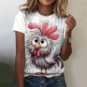 3D Printed Rabbit T Shirt For Women Cute Animal Pattern Short Sleeves Summer Casual Fashion Street O-Neck Tees Oversize T-Shirts