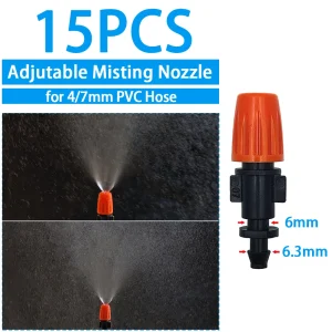 WUJIE Greenhouse Watering Sprinkler Dripper Drip Irrigation Garden Adjustable Mist Emitters Stake Micro Spray Rotating Nozzle