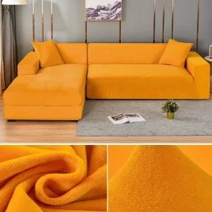 Velvet Sofa Cover Thick Elastic 1/2/3/4 Seater Sofa Cover for Living Room Velvet Plush L Shaped Corner Sofa Cover