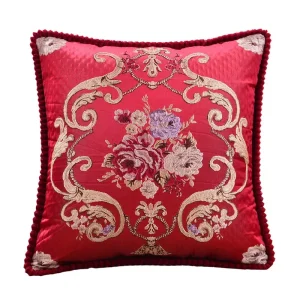Jacquard Floral Decorative Cushion Cover 48x48cm Sofa Home Bedroom Decor Classic Throw Pillowcase Chair Waist Covers