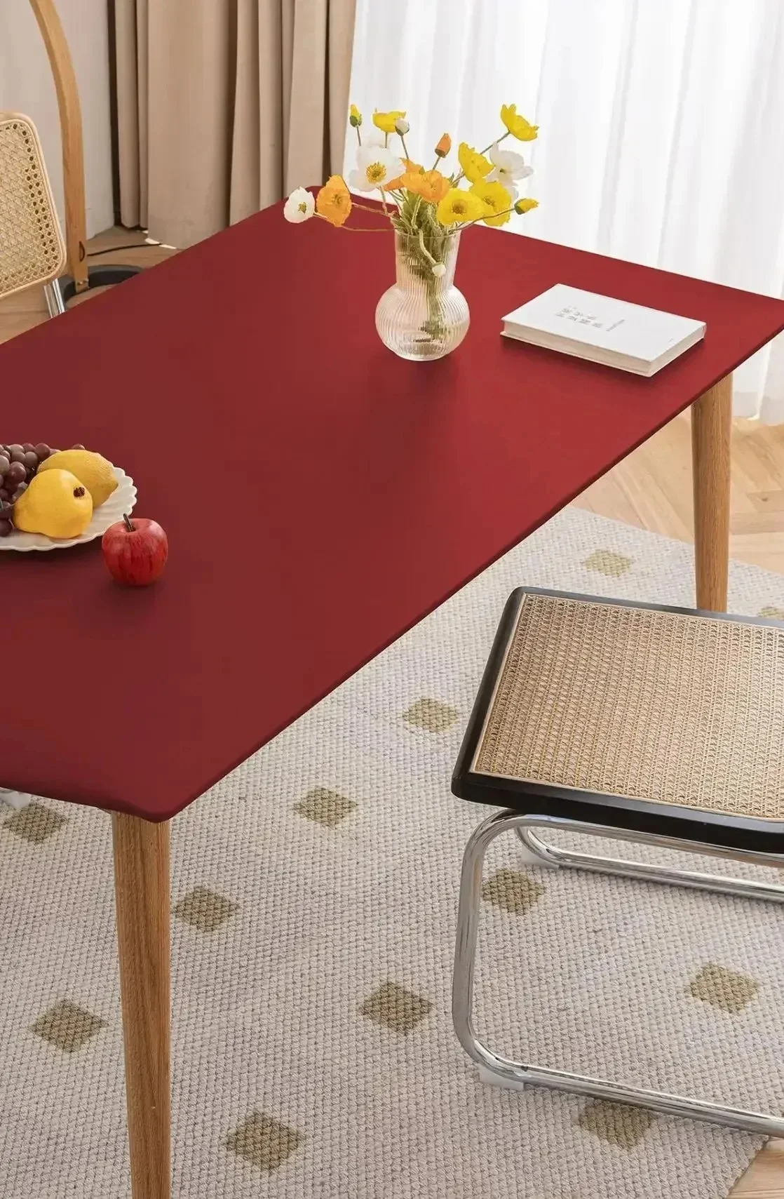 1PC Leather Elastic tablecloth Custom Square Round Table cover Waterproof dinning table cloth Protector Desk mat - Image 8