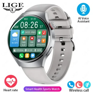 LIGE New GPS Smart Watches Outdoor Sports Fitness Smartwatch Heart Rate Monitori Bracelet Voice Assistant Bluetooth Call Watches