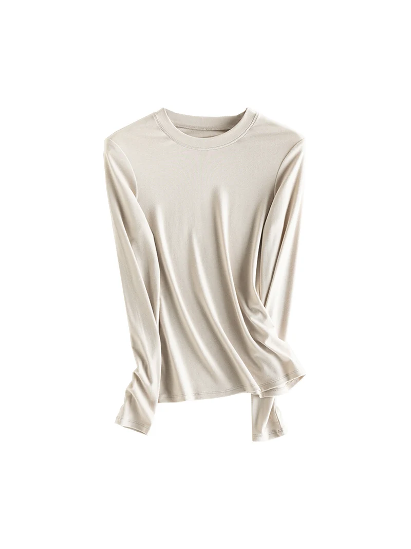 SuyaDream, Women Bottoming T Shirt, 28%Wool 37%Cotton, Long Sleeves, Solid Basic Thermal Shirt, 2025 Autumn Winter Top - Image 18
