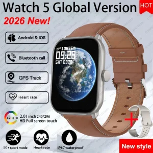 Watch 5 Global Version Smart Watch Men Women HD AMOLED Screen Heart Rate Bluetooth Call GPS Track Waterproof Sports Smartwatch