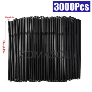 50-3000Pcs Multicolor Drinking Straws rietjes Milk Tea Bar Party Wedding Kitchen Home Accessories Beverage Black Straw Wholesale